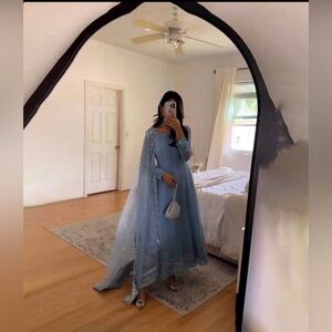 Anarkali Dress, Indian Flared Long Gown Kurti With Dupatta